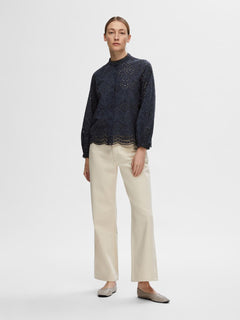 Tatiana L/S Embr Shirt - Dark Sapphire