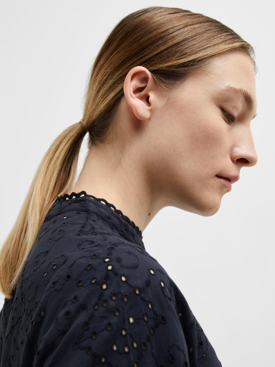 Tatiana L/S Embr Shirt - Dark Sapphire