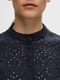 Tatiana L/S Embr Shirt - Dark Sapphire