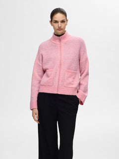 Sia Ras Ls Knit Zipper Cardigan - Peony Melange