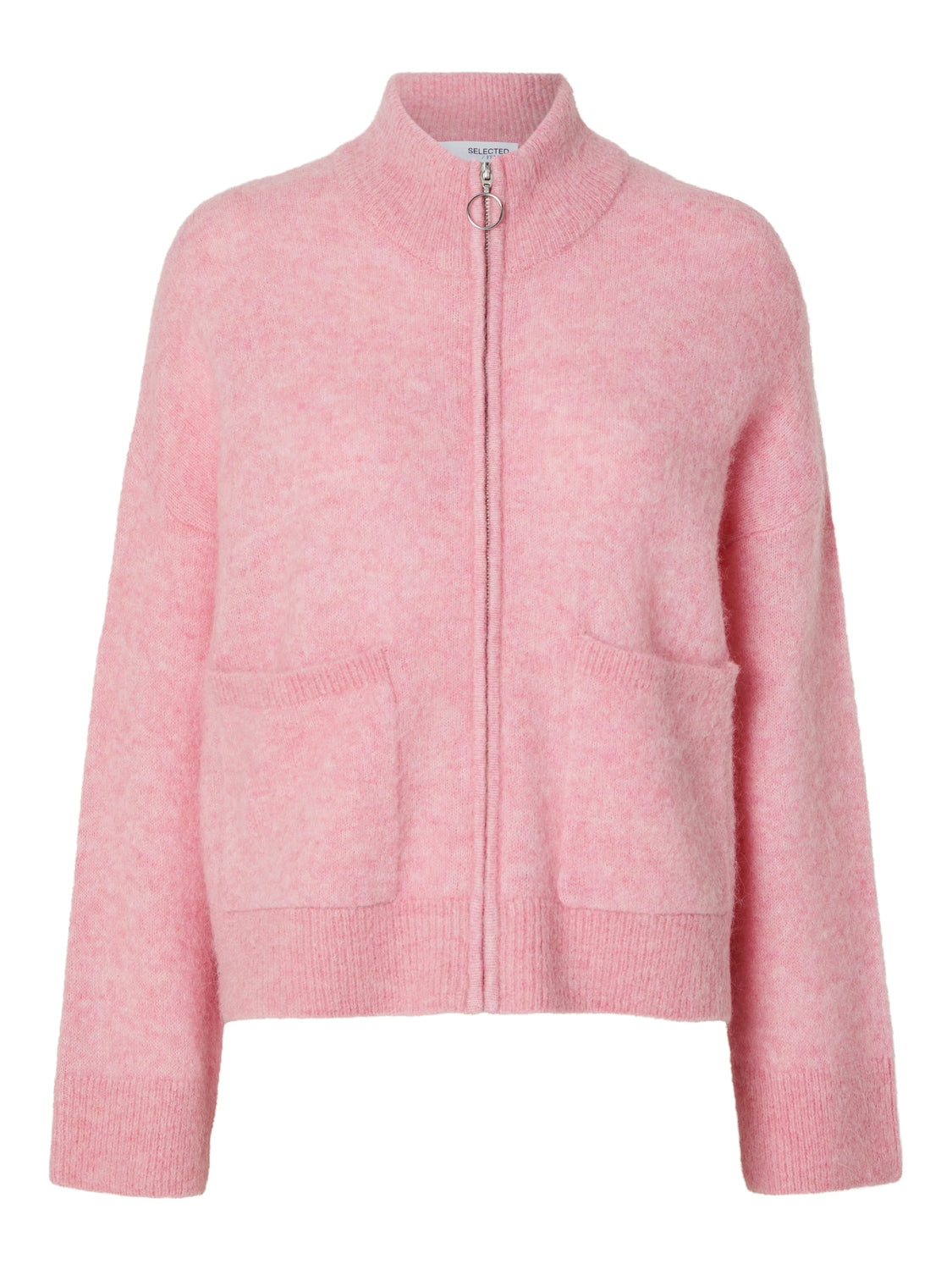 Sia Ras Ls Knit Zipper Kofta - Peony Melange