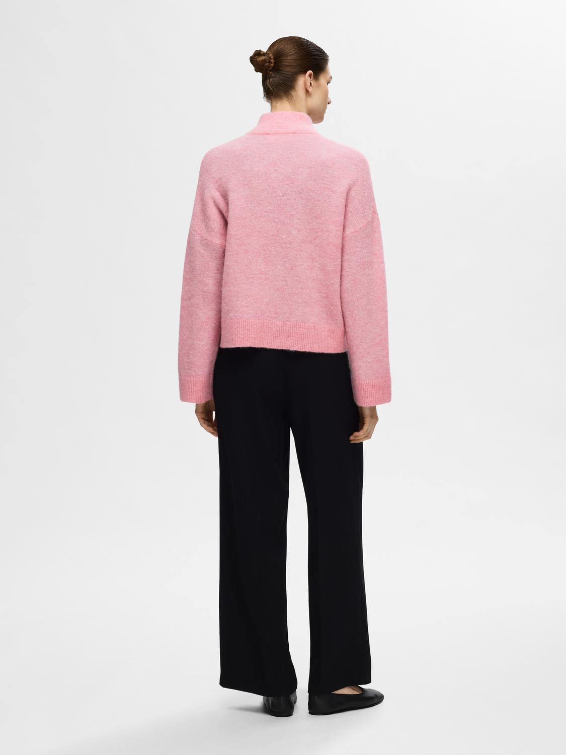 Sia Ras Ls Knit Zipper Kofta - Peony Melange