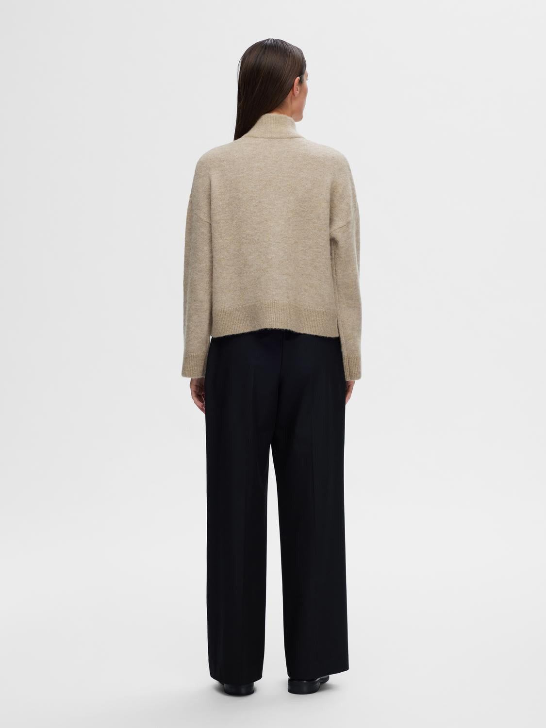 Sia Ras Ls Knit Zipper Cardigan - Dove Melange