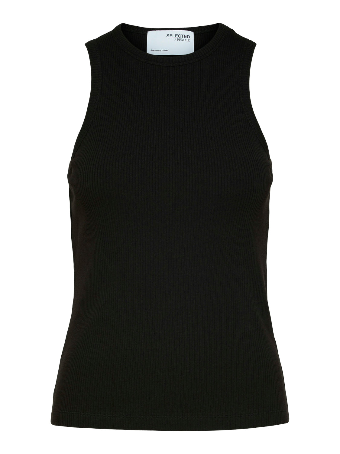 Anna O-Neck Tank Top - Black