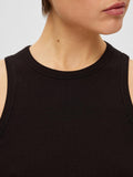 Anna O-Neck Tank Top - Black