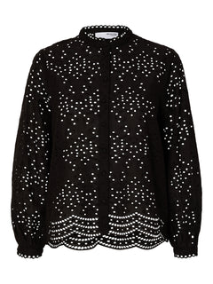 Tatiana L/S Embr Shirt - Black