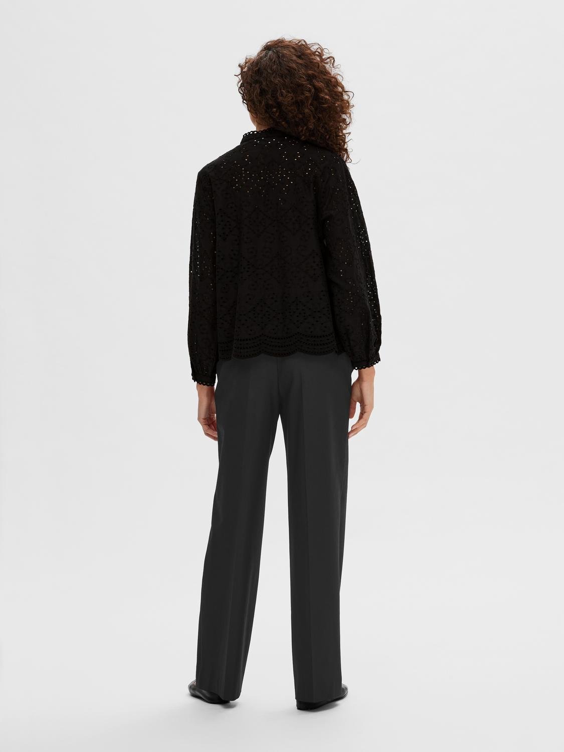 Tatiana L/S Embr Shirt - Black