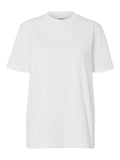 Selected Femme Relax Colwoman SS Mock Neck T-shirt - Bright White