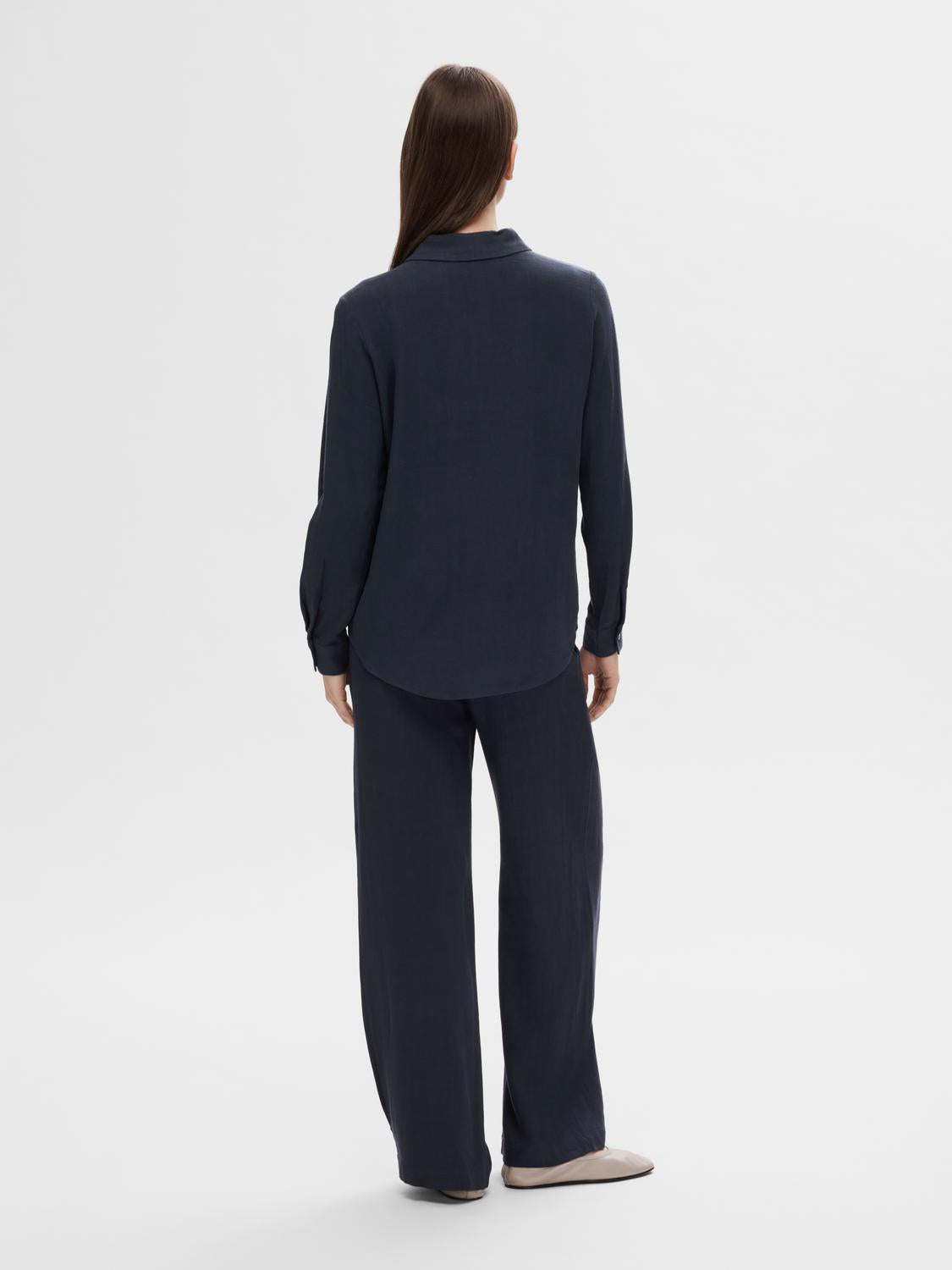 Selected Femme Viva Ls Sun Shirt - Dark Sapphire