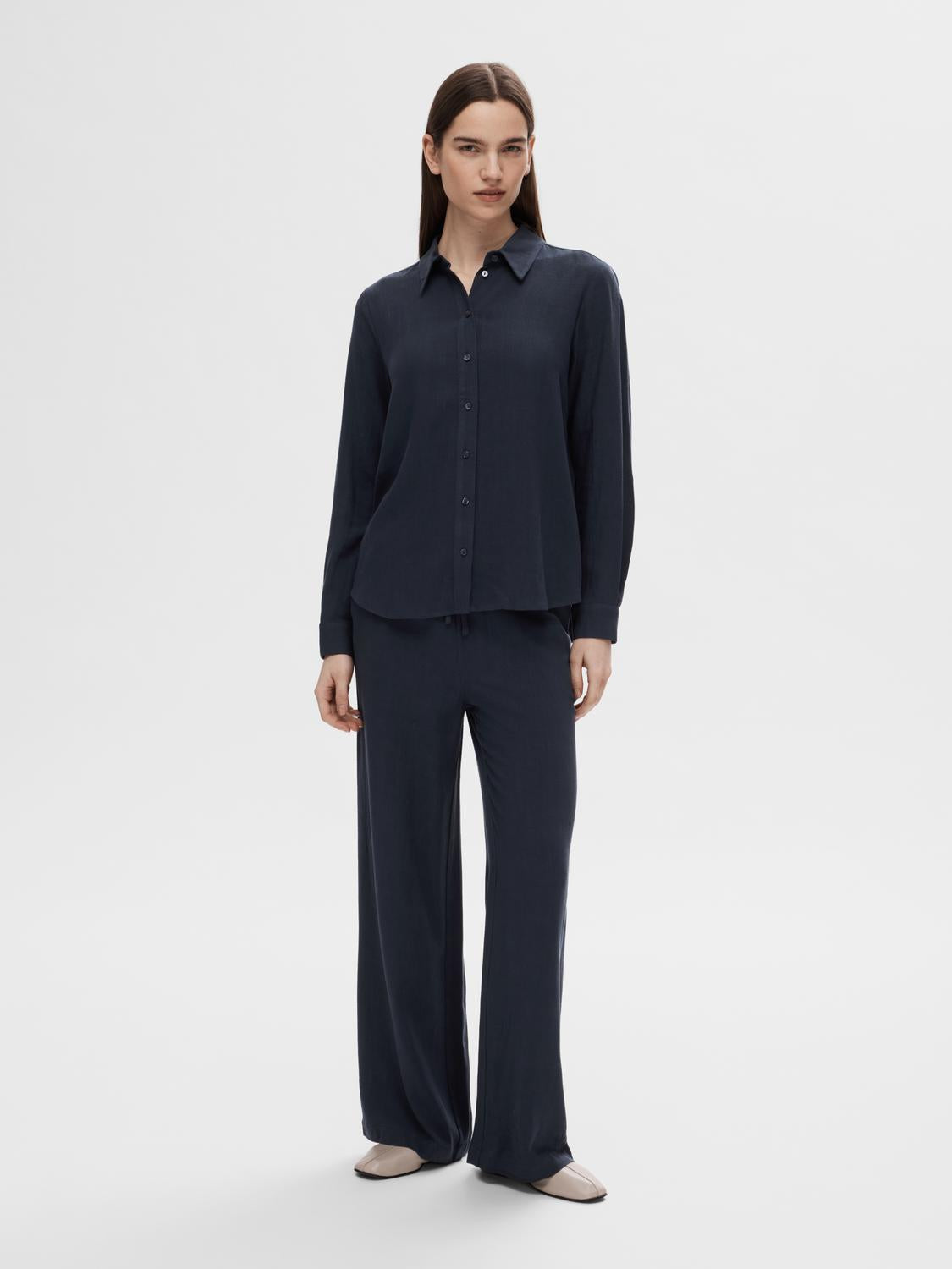Selected Femme Viva Ls Sun Shirt - Dark Sapphire