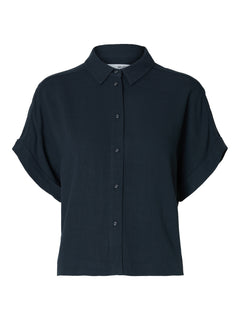 Viva Ss Cropped Sun Shirt Noos - Dark Sapphire
