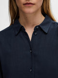 Selected Femme Viva Cropped Skjorta - Dark Sapphire