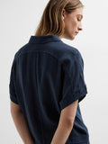 Selected Femme Viva Cropped Skjorta - Dark Sapphire