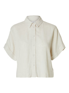 Viva SS Cropped Sun Shirt Noos - Sandshell