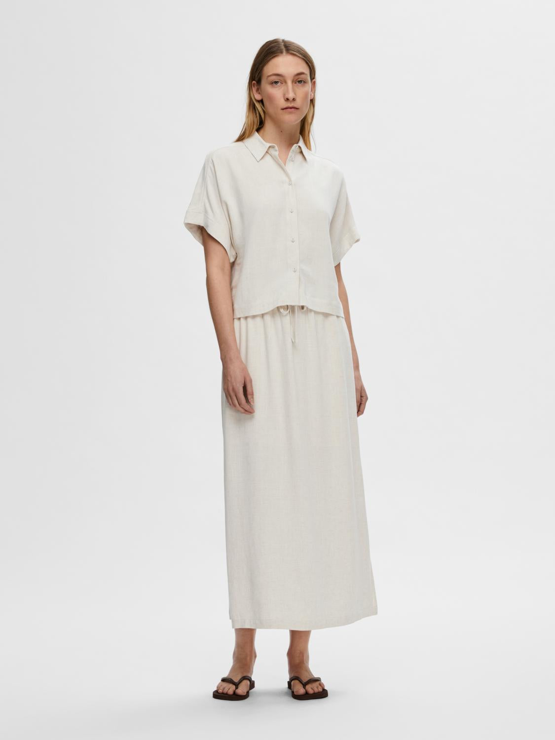 Viva SS Cropped Sun Shirt Noos - Sandshell