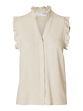 Viva SL Ruffle Top - Sandshell