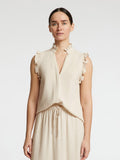 Viva SL Ruffle Top - Sandshell