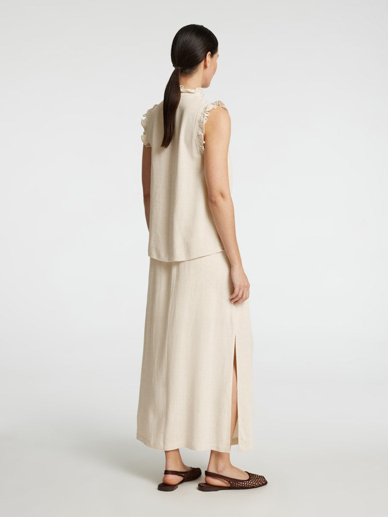 Viva SL Ruffle Top - Sandshell