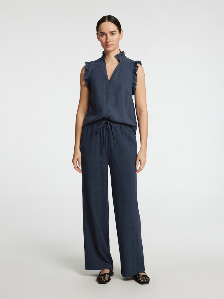 Viva Sl Ruffle Top - Dark Sapphire
