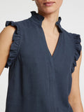 Viva Sl Ruffle Top - Dark Sapphire