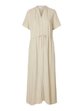Selected Femme Viva-Damina SS Ankle Dress - Sandshell