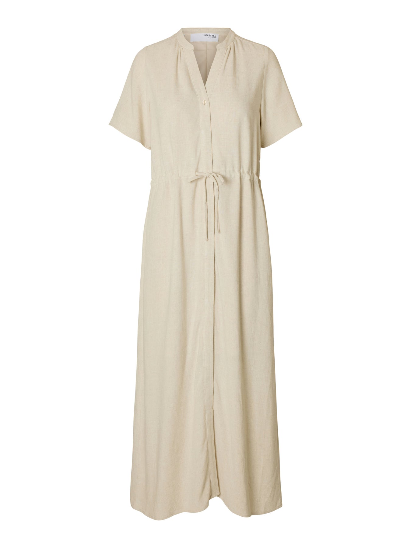 Selected Femme Viva-Damina SS Ankle Dress - Sandshell