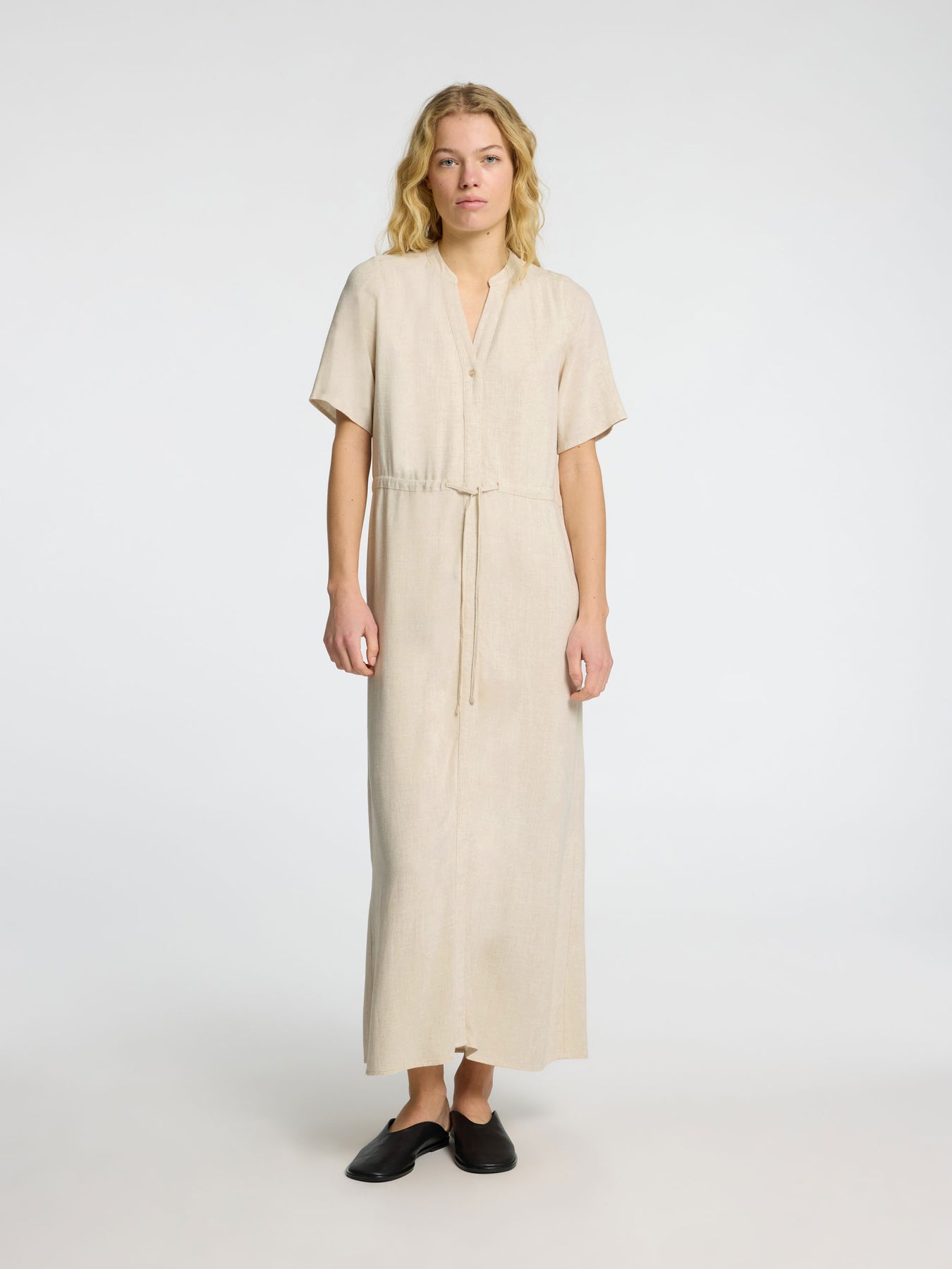 Selected Femme Viva-Damina SS Ankle Dress - Sandshell