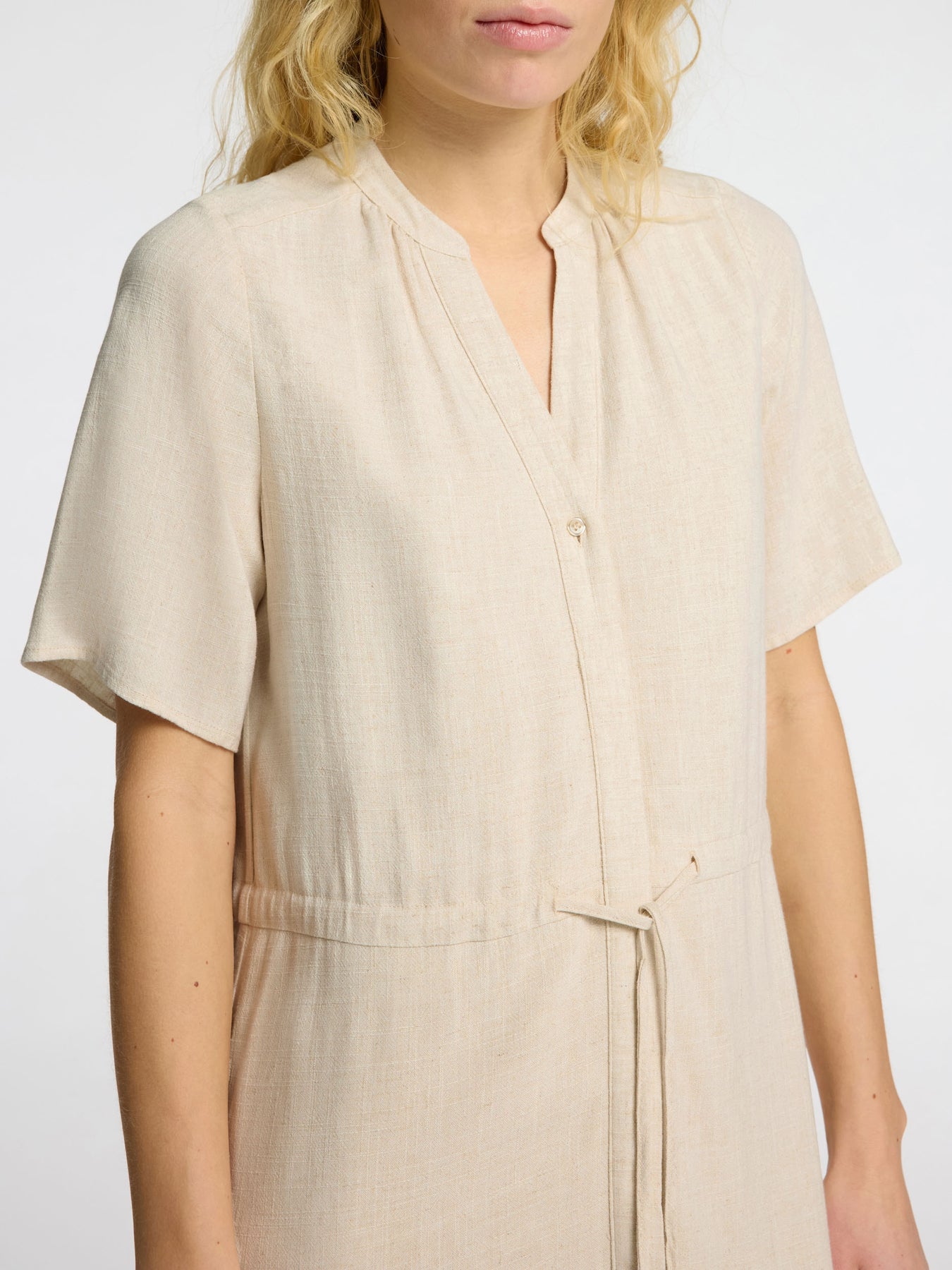 Selected Femme Viva-Damina SS Ankle Dress - Sandshell