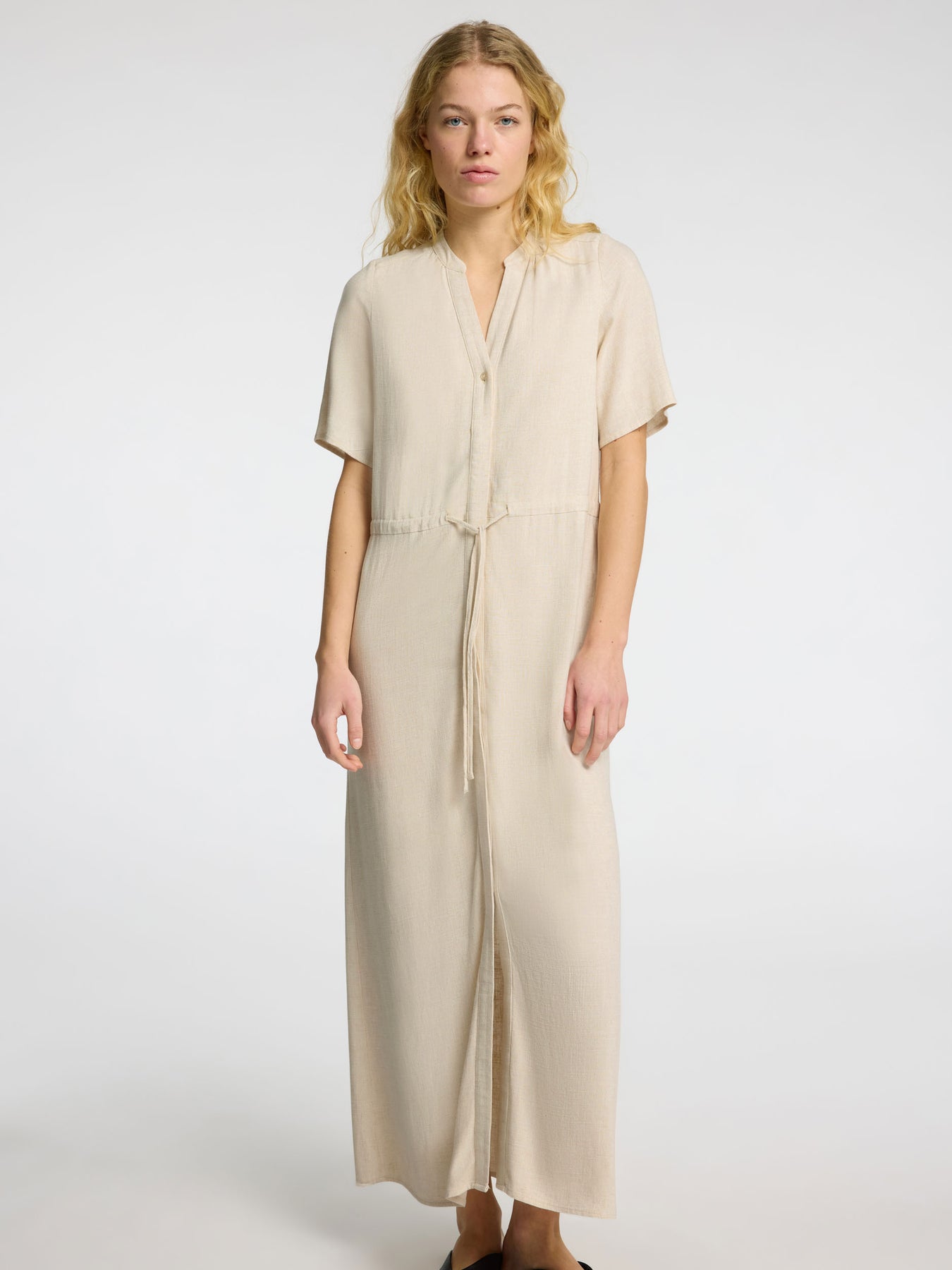 Selected Femme Viva-Damina SS Ankle Dress - Sandshell