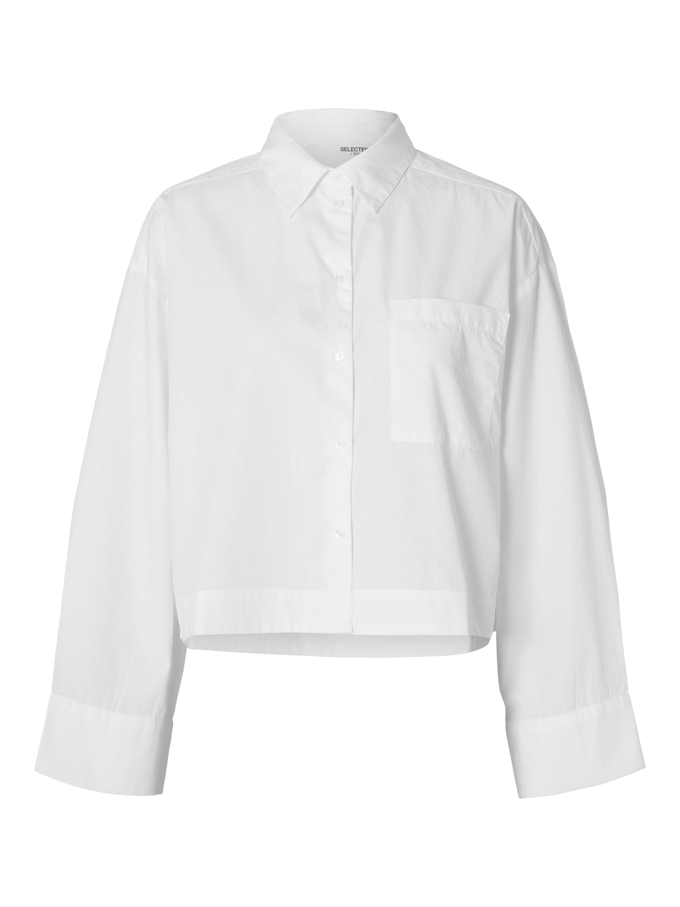 Astha Ls Cropped Boxy Shirt - Bright White