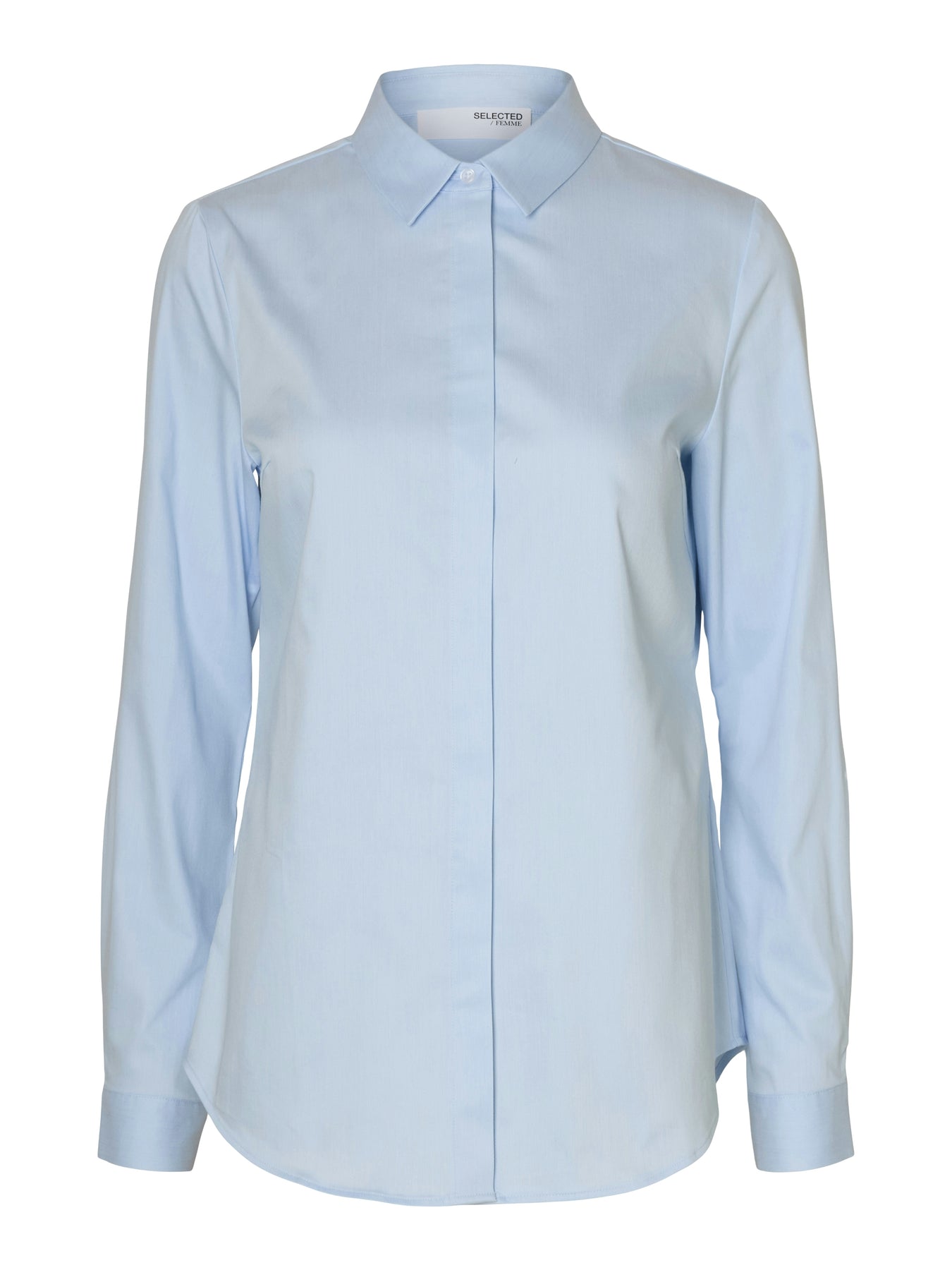 Romie Ls Fitted Shirt - Ljusblå