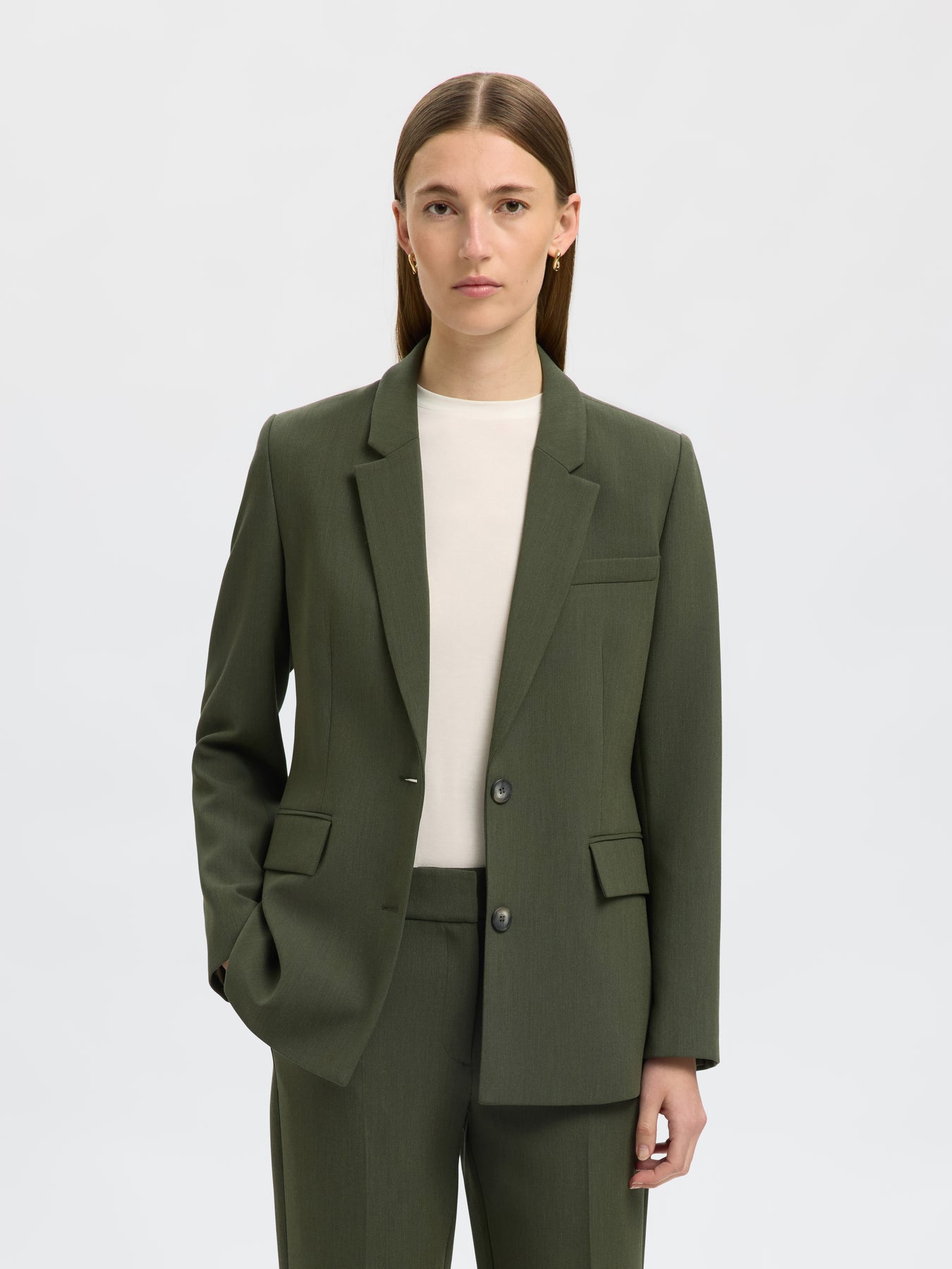 Selected Femme Rita Ls Classic Blazer - Deep Depths Melange