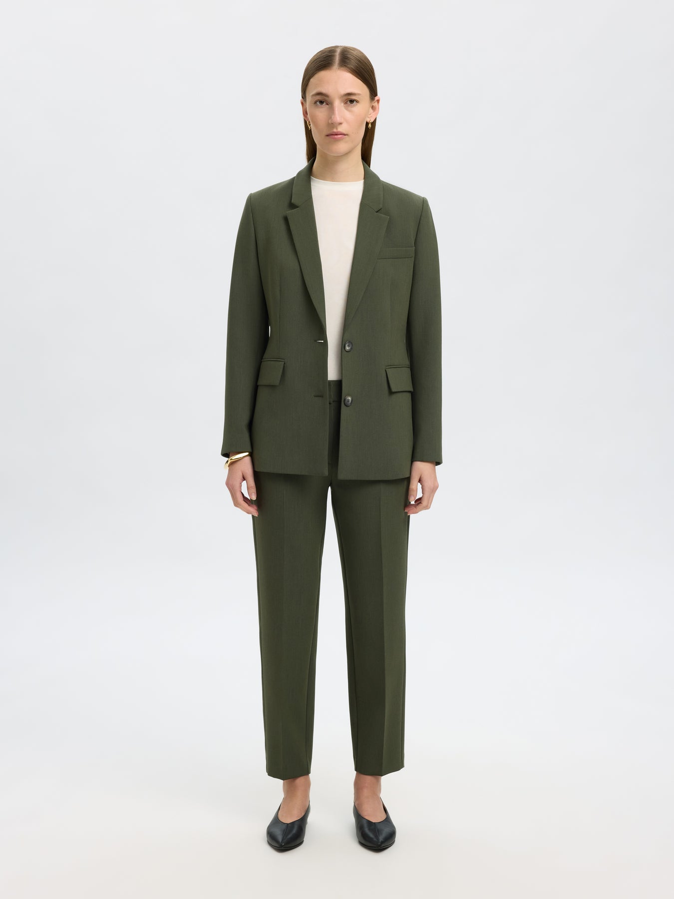 Selected Femme Rita Ls Classic Blazer - Deep Depths Melange