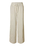 Selected Femme Viva-Gulia HW Striped Sun Pant - Sandshell Pin Stripe