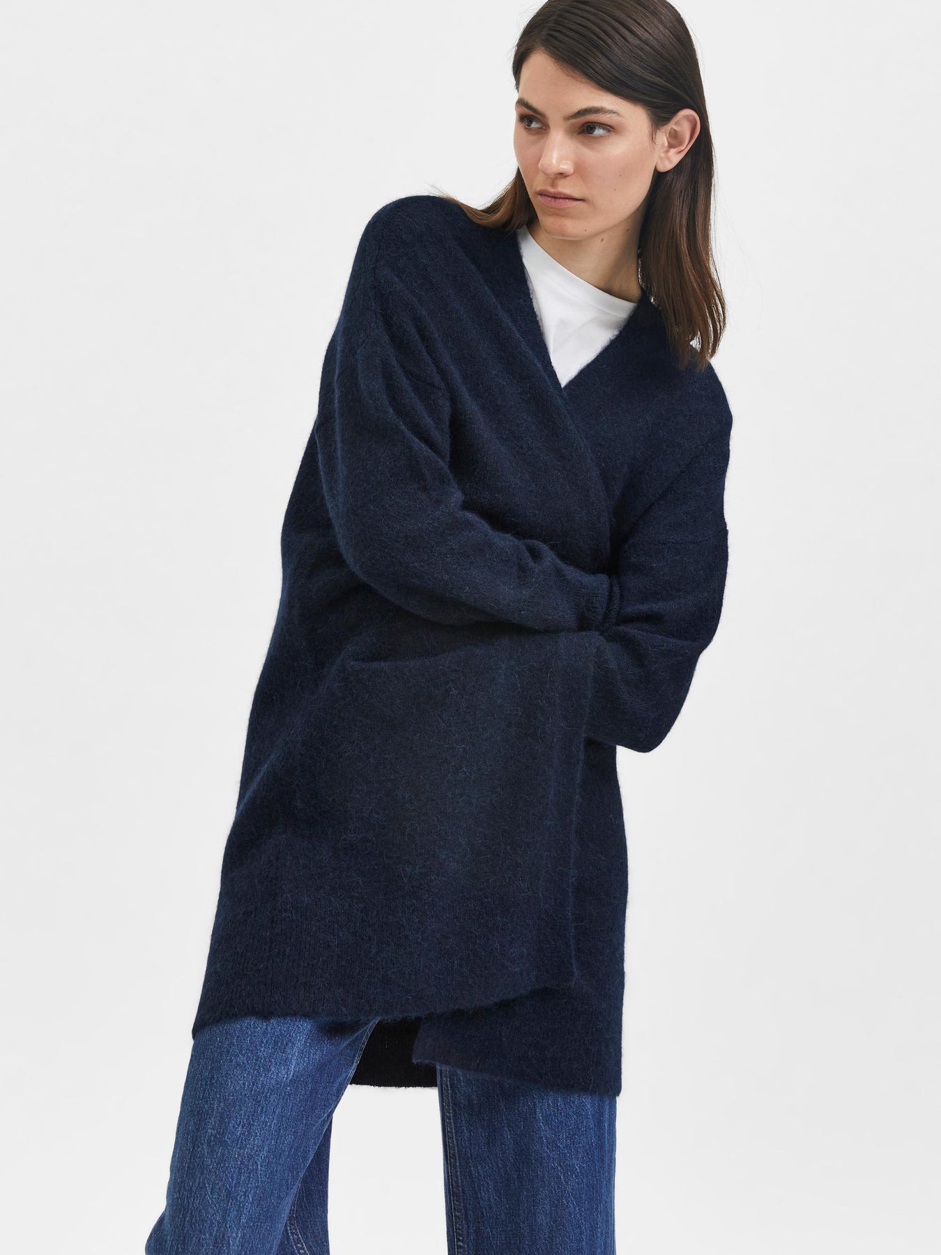 Lulu New Ls Lång Kofta - Dark Sapphire