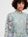 Silja LS Embroidery Short Dress Multi - Blue Heron Multi Color