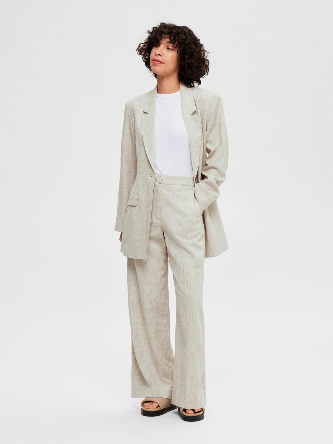 Tania-Eliana Hw Wide Pant - Nomad Melange