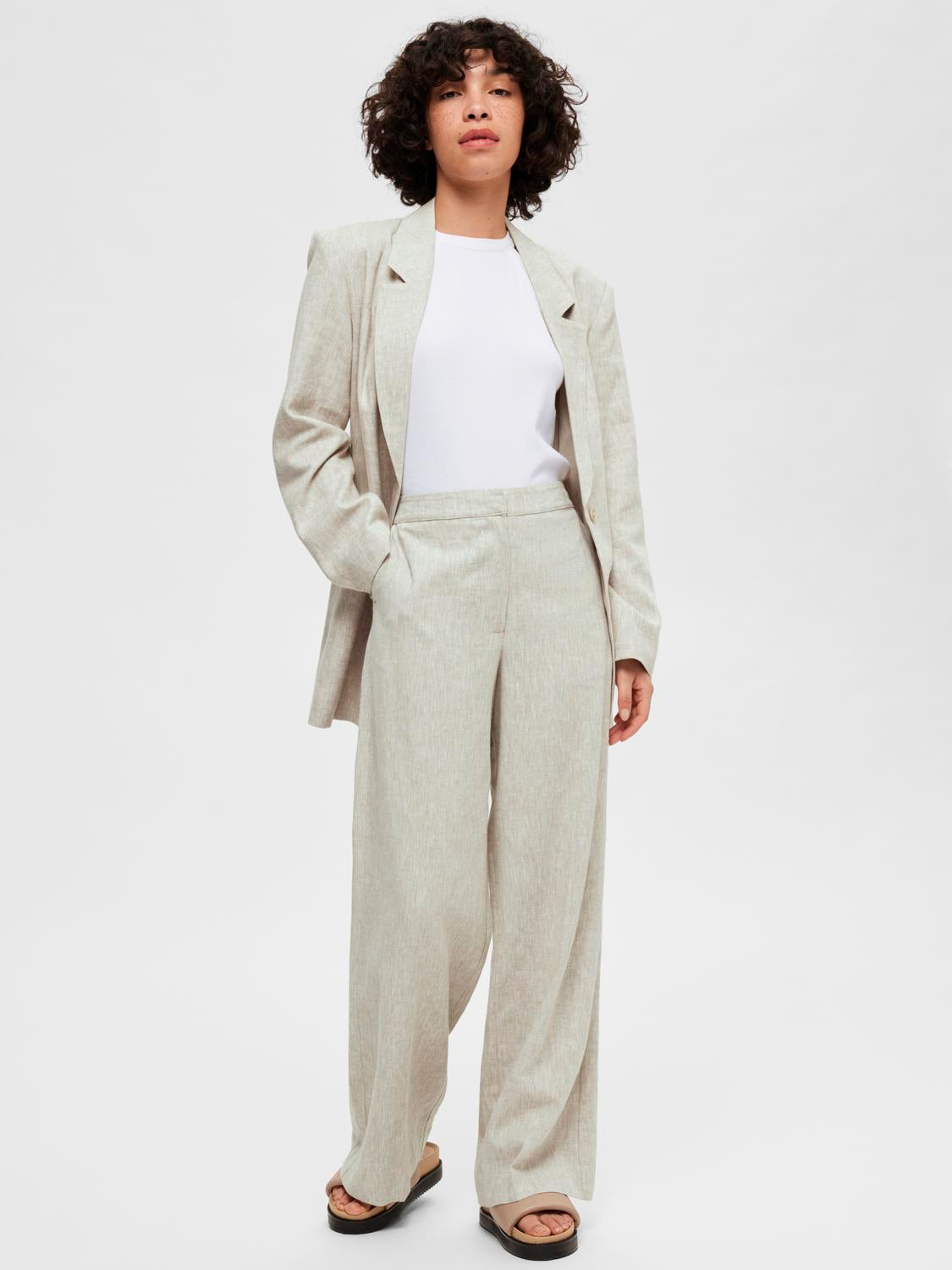 Tania-Eliana Hw Wide Pant - Nomad Melange