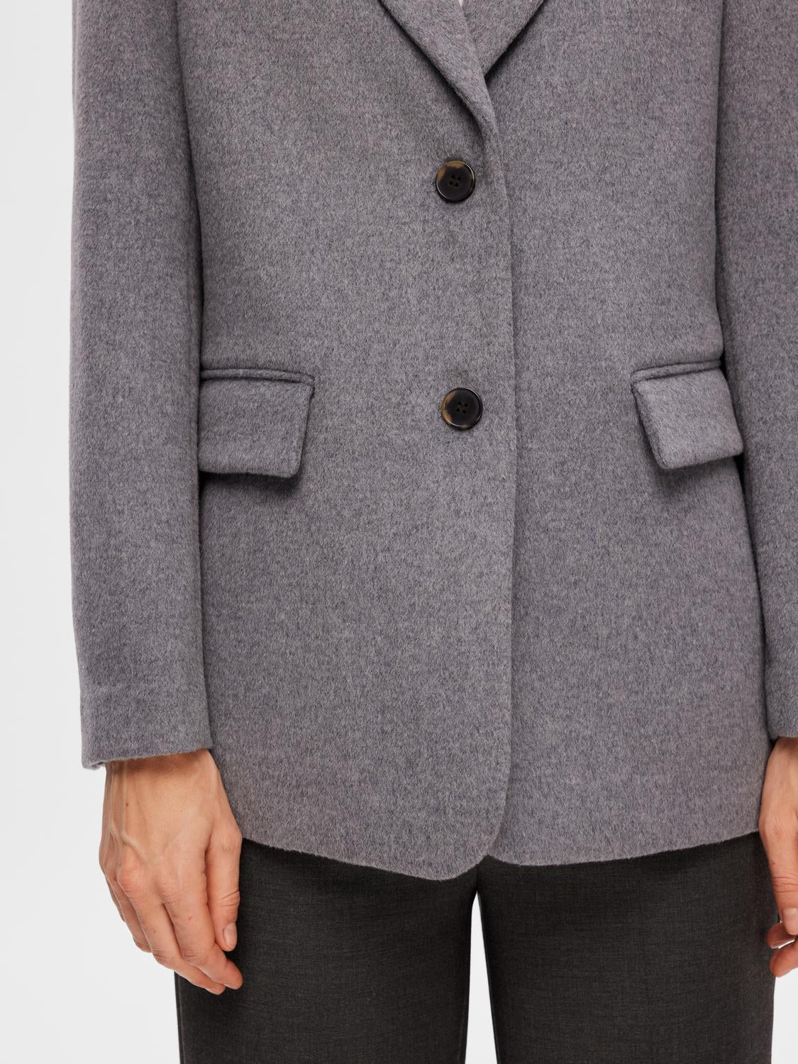 Sasja Wool Blazer - Light Grey Melange