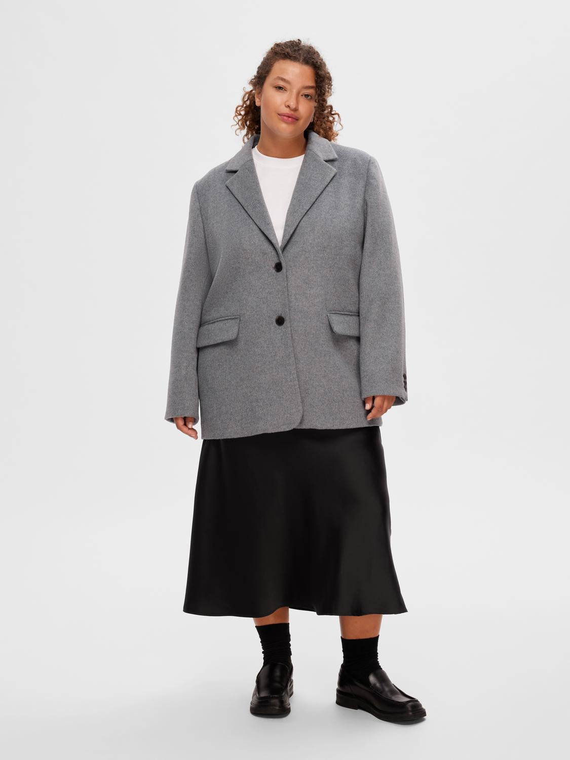 Sasja Wool Blazer - Light Grey Melange