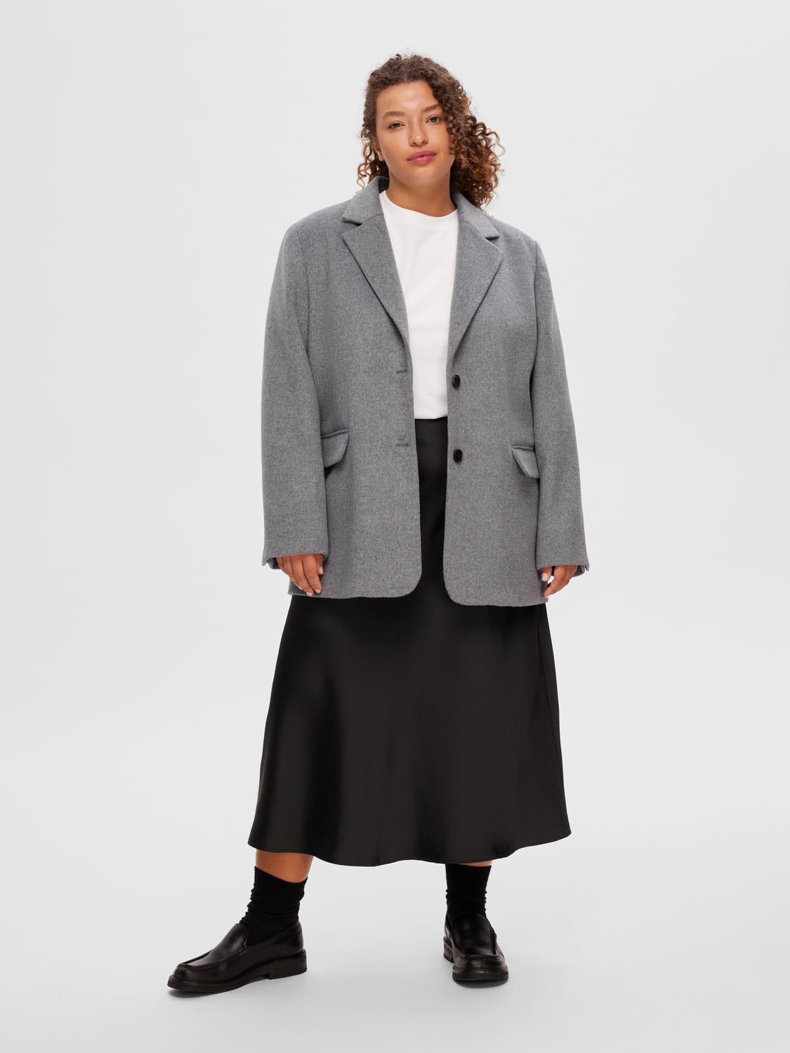 Sasja Wool Blazer - Light Grey Melange