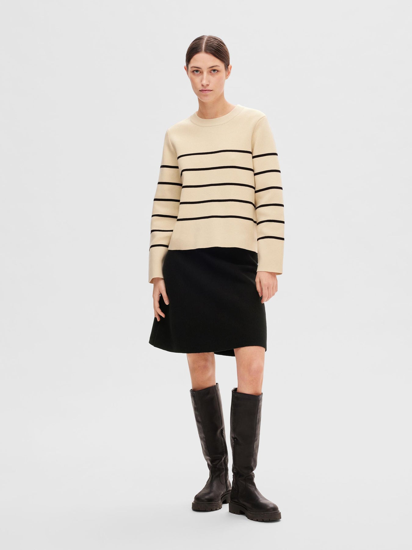 Liva HW Knit Kjol - Svart