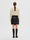 Carol Hw Short Leather Skirt - Black