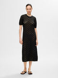 Vinna SS Long Knit Dress - Svart