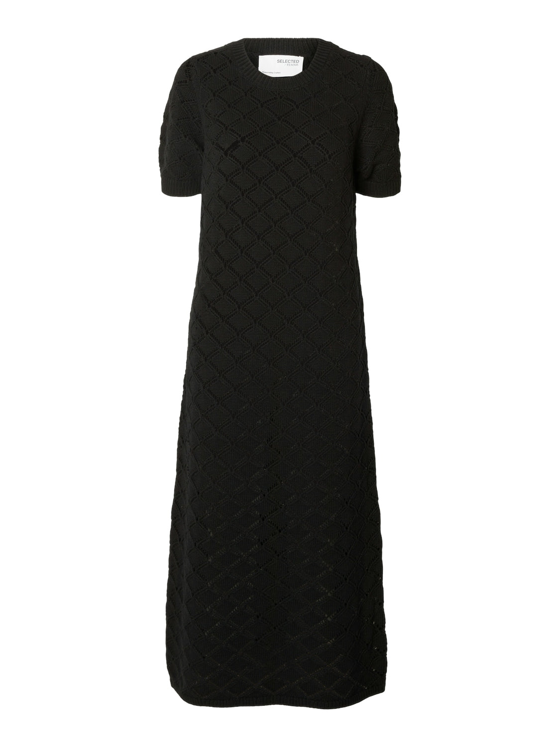 Vinna SS Long Knit Dress - Svart