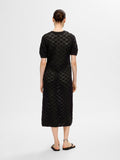Vinna SS Long Knit Dress - Svart