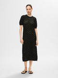 Vinna SS Long Knit Dress - Svart