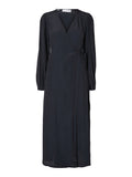 Susie L/S Ankle Wrap Dress - Dark Sapphire