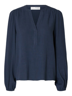 Viva Ls V-Neck Top - Dark Sapphire