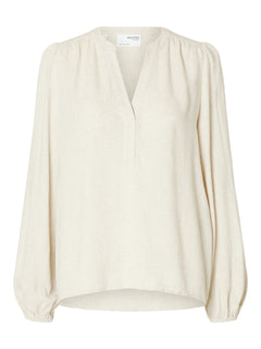 Viva Ls V-Neck Top - Sandshell